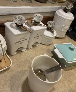 Mud Pie Ceramic Coffee Canister Door Knob Handle, White 32 71fSBX3VRgL