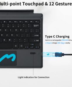 Rapoo XK200 Bluetooth Microsoft Surface Pro 7+/Pro 7/Pro 6/Surface Pro 5 (Pro 2017)/Pro 4 12.3 inch Tablet/Surface Pro 3 2014 Keyboard Case with Trackpad - Detachable Wireless Keyboard Type Cover No Backlit 9 71fSX3UMhpL