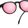 WearMe Pro - Retro Round Flat Top Frame Mirrored Fashion Sunglasses Black Frame / Pink Mirror Lens 52 Millimeters 48 71fSiCgq1WL