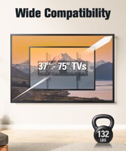 Mounting Dream UL Listed TV Mount for Most 37-75 Inch TV, Universal Tilt TV Wall Mount Fit 16", 18", 24" Stud with Loading Capacity 132lbs, Max Vesa 600 x 400mm, Low Profile Flat Wall Mount Bracket 24 71fSthHVRyL