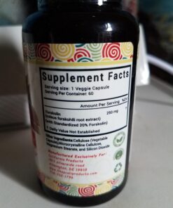 100% Forskolin Supplement - Pure Forskolin Extract Supplement with Potent Coleus Forskohlii 500 mg for Enhanced Energy for Adults - Plant-Based Energy Supplements for Women and Men - 60 Capsules 40 71fTk3dUVL