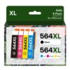 564XL Ink Cartridges Replacement for HP 564 564XL, Compatible High-Yield Combo Pack for HP Photosmart 5520 5525 6520 7520 5510 6510 7510 7525, Premium C309G(Black, Cyan, Magenta, Yellow, 4 Pack) 14 71fTkU aF0L