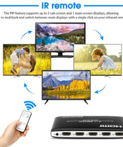 Zettaguard 4 Port 4 x 1 HDMI Switch with PIP (Picture in Picture)and IR Wireless Remote Control, HDMI Switcher Hub Port Switches for PS4 Xbox Apple TV Fire Stick Blu-Ray Player (ZW410) 4 In 1 Out 27 71fU2ZydhTL