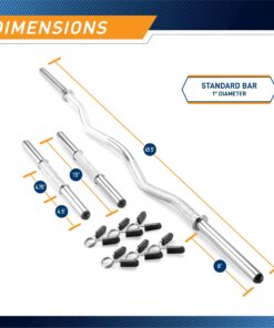 Alternative view of Marcy Hollow Curl Bar and Dumbbell Handle Set with Spring Collars 1 inch Diameter