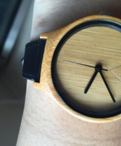 Luno Wear Hana, Women's Wood Watch, Bamboo, Genuie Leather Black 16 71fUNh3Tu5L