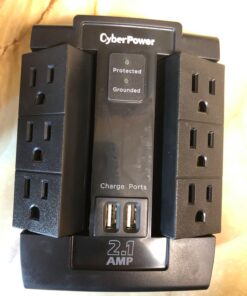 CyberPower CSP600WSU Surge Protector, 1200J/125V, 6 Swivel Outlets, 2 USB Charging Ports, Wall Tap Design, Black 27 71fUeZYbaiL