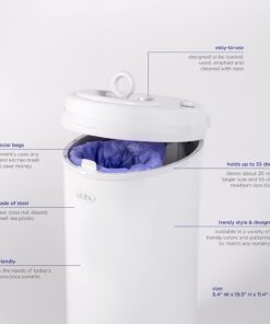 Ubbi Steel Odor Locking, No Special Bag Required Money Saving, Awards-Winning, Modern Design, Registry Must-Have Diaper Pail, White 37 71fV4zSQCeL