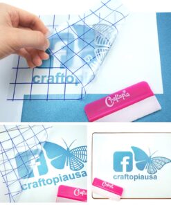 Craftopia transfer paper tape roll 6 inch x 50 feet clear with blue alignment grid, 10 bonus ft perfect for cricut cameo self adhesive vinyl for signs stickers decals walls doors windows 6" x 50' 22 71fVrvSecgL