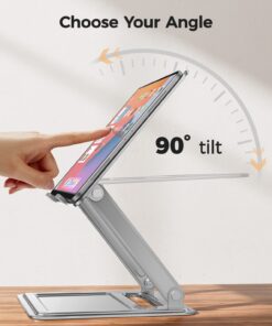 LORYERGO Adjustable Laptop Stand, Portable Riser for 17.3inch Laptops, Adjustment for Desk, Holds Up to 17.6lbs Notebook - Sliver 23 71fWprDo12L