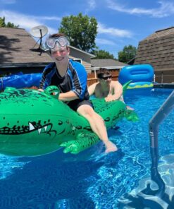 GoFloats Dragon Party Tube Inflatable Rafts - Choose From Fire Dragon and Ice Dragon, Pool Floats for Adults and Kids Alligator 27 71fWynJnAKL