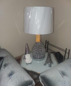 Possini Euro Design Kasey Modern Table Lamp 27" Tall Clear Acrylic Beaded Chrome Silver White Tapered Drum Shade for Bedroom Living Room House Home Bedside Nightstand Office Entryway Kids Family Acrylic Gourd Single 31 71fY21bRPL