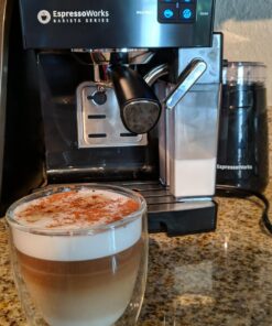 EspressoWorks 19-Bar Espresso, Latte and Cappuccino Maker 10-Piece Set - Brew Cappuccino and Latte with One Button - Espresso Machine with Milk Steamer 1250W - Coffee Gifts (Black) Black 49 71fYQUzH3sL