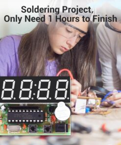 MiOYOOW 4-Digit Digital Clock Kits with PCB, DIY Alarm Clock Soldering Project Kit for Learning Electronics Soldering Practice with English Instructions 1 Pack-4 Digit Clock Kit(0.56 Inch) 55 71fZMyj50hL