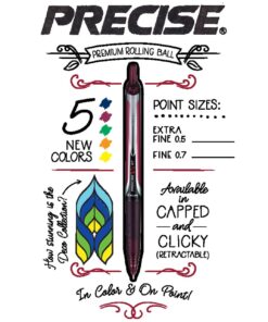 PILOT Precise V5 RT Refillable & Retractable Liquid Ink Rolling Ball Pens, Extra Fine Point (0.5mm) Black Ink, 2-Pack (26050) 2 Count (Pack of 1) Pens (Ball Pens) 14 71fazjHSaL 3