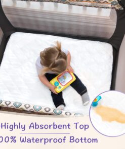 Alternative view of Pack N Play Mattress Protector Pad - Waterproof & Noiseless, Ultra-Soft Breathable Mattress Cover for Pack and Plays, Playards and Mini Cribs, Highly Absorbent Fitted and Dryer Safe Pack N Play 39”x27” (Pack of 1)