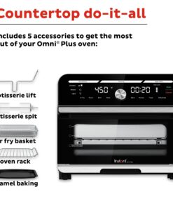 Instant Omni Plus 19 QT/18L Air Fryer Toaster Oven Combo, From the Makers of Instant Pot, 10-in-1 Functions, Fits a 12" Pizza, 6 Slices of Bread, App with Over 100 Recipes, Stainless Steel 27 71fb3gRM1L