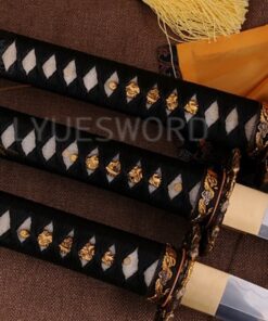 Lyuesword Japanese Samurai Katana Set of 3 Katana Wakizashi Tanto Sword Set 3 Piece Full Tang T-10 High Carbon Clay Tempered 12 71fc0Hh3PvL