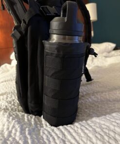 Gonex Tactical MOLLE Water Bottle Pouch, Drawstring Open Top & Mesh Bottom Travel Water Bottle Bag Hydration Carrier Black 45 71fcBxnZcL 1