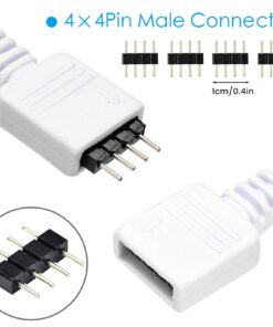 Alternative view of RGBZONE 2 Pack 2.5M 8.2ft Extension Cable Connect Female Plug to SMD 5050 RGB LED Strip Light with Free 4pcs 4pin Connector 2.5
