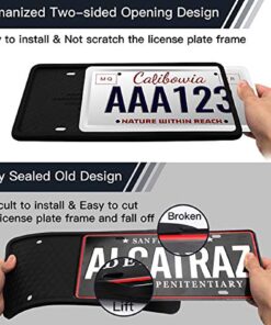 Intermerge License Plate Frames, 2 Pack, Universal US Car Black TPU Bracket Holder. Rust-Proof, Rattle-Proof, Weather-Proof with Drainage Holes Car Accessories 29 71fdwcb7V6L
