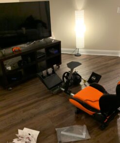 OpenWheeler GEN3 Racing Wheel Simulator Stand Cockpit Orange on Black, Video Game Controller, Fits All Logitech G923, G920, Thrustmaster, Fanatec Wheels, Compatible with Xbox One, PS4, PC Platforms. 46 71feQW10fRL