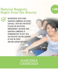 Naturewise Garcinia Cambogia (2 Month Supply) Pure Garcinia Cambogia 100% HCA Extract Concentrated to 60% for Weight Goals (180 Capsules) 180 Count (Pack of 1) 24 71ffNq9487L