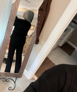 Viottiset Women's 2 Piece Outfits Casual V Neck Knit Wide Leg Sweater Lounge Set Sweatsuit Large Black 19 71ffhBOYjtL