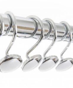 BINO | Shower Curtain Hooks - Chrome- Set of 12 | Hooks Shower Curtain | Shower Curtain Rings Hooks | Rust Proof Shower Curtain Hooks | Bathroom Shower Hooks for Curtain | Bathroom Essentials 12 71ffwhnMv6L