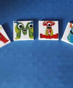 SL crafts Mini Stretched Canvas 4"X4" (1 Pack of 6 Mini Canvases) 22 71fgAaPPDyL