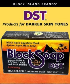 DST For Darker Skin Tones African Style Artisan Black Bar Soap with Sea Salt, Olive Oil, Coconut Oil and Shea Butter - Black Rock Egyptian Musk 3-Pack (4.5oz each) 4.5 Ounce (Pack of 3) 14 71fggRsRjnS