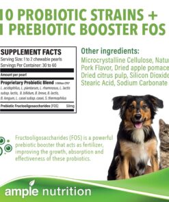 Ample Nutrition Complete Pet Prebiotic + Probiotic for Dogs & Cats, 60ct Pork Flavored Pearls 24 71fhJr0XL