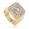 JOTW Men's Goldtone CZ Layered Squares Ring Sizes 7-17 8