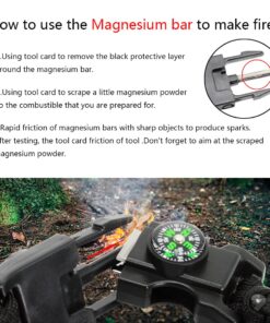 NVioAsport 20 in 1 Survival Paracord Bracelet Adjustable Gear Kit with SOS LED Light, Fire Starter, Bigger Compass, Survival Whistle, Perfect for Camping, Hiking, Fishing Army Green Camo 1PC 11 71fjaUq9wL