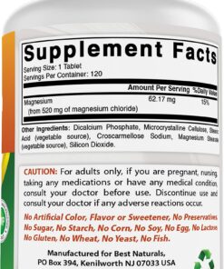 Best Naturals Magnesium Chloride 520 mg 120 Tablets 11 71fjbijkyGL