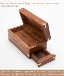 Bits and Pieces - Secret Enigma Puzzle Box - Camouflage Your Cash Money Holder - Brain Teaser - Wooden Secret Compartment Brain Game Enigma Secret Box 13 71fkM DZYrL