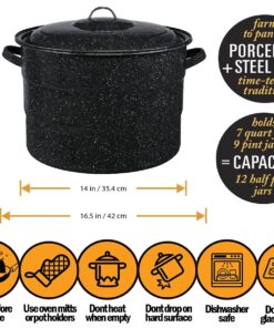 Canning Pot with Rack and full Set + ½ Pint ladle Measuring Cups - Supplies Kit for Beginner, Food Grade Stainless Steel Accessories Starter Canning Kit with Pot and Rack 14 71fkNIX9RaL