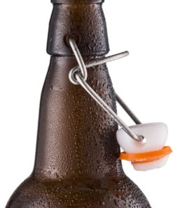 Home Brewing Glass Beer Bottle with Easy Wire Swing Cap & Airtight Rubber Seal -Amber- 16oz - Case of 12 - by Tiabo Amber 21 71fkY7eHYWL