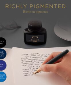 Parker Fountain Pen Ink Bottle Washable Blue QUINK Ink 57ml. Fountain Pen Refill Blue Wash 18 71flK6K1l7L