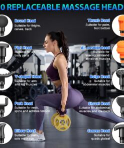 TOLOCO Massage Gun Deep Tissue, Back Massage Gun for Athletes for Pain Relief, Percussion Massager with 10 Massages Heads & Silent Brushless Motor, Christmas Gifts for Men&Women, Black 36 71fnsDKJmqL 1