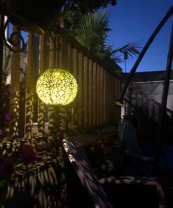 Homeimpro Solar Big Lantern Hanging Garden Outdoor Waterproof Decorative Lights Metal Table Lamp for Patio, Yard, Christmas Gift, 2023 New Updated Bottom Pattern (1Pack, Teal Blue) 45 71foEmX9q2L