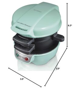 Hamilton Beach Breakfast Sandwich Maker with Egg Cooker Ring, Customize Ingredients, Perfect for English Muffins, Croissants, Mini Waffles, Perfect White Elephant Gifts, Mint (25482) Single 27 71fp6Uq4iYL