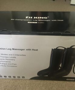 FIT KING Leg Massager with Heat - Upgraded Leg Compression Massager for Circulation and Pain Relief, FSA HSA Approved Foot and Leg Massager Compression Boot for Edema, Relax Recover - Gift for Dad Mom Classis Black With Blue 1 Pair (2PCS) 62 71fpWkqDtzL