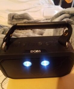 DOSS Bluetooth Speaker, Traveler Wireless Bluetooth Speaker with 20W Stereo Sound and Bold Bass, IPX6 Waterproof, Wireless Pairing, 12H Playtime, 5 Light Modes, Portable Speaker for Outdoor-Black Black 56 71fq8aE3fJL