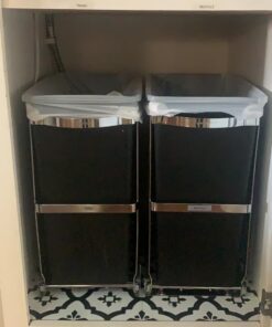 simplehuman 30 Liter / 8 Gallon Under Counter Kitchen Cabinet Pull-Out Trash Can, Heavy-Duty Steel Frame 37 71fr4Xb70yL