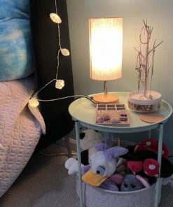 Amazon Basics Round Storage End Table, Side Table with Cloth Basket, Mint Green/Heather Gray, 18 in x 18 in x 19 in 45 71fro3XV5PL 1