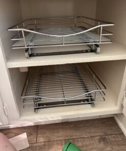 LYNK PROFESSIONAL® Pull Out Cabinet Organizer, 14"W x 18"D - Slide Out Drawers for Kitchen Cabinets - Sliding Pantry Shelves - Roll Out Shelf Storage for Pots, Pans - Lifetime Limited Warranty, Chrome 14" W x 18" D 14x18 Chrome 37 71fs7LHgaIL