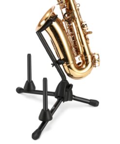 Eastar Saxophone Stand Portable Alto Sax Stand Includes 2 Detachable Pegs for Flute/Clarinet with Storage Bag, 3 in 1, EST-004, Black 12 71fsShTdcmL