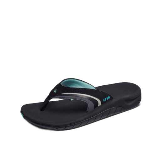 Reef Women's Girls Slap 3 Flip-Flop 8 Black/Black/Aqua