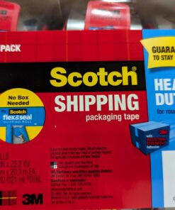 Scotch Heavy Duty Shipping Packing Tape, Clear, Holiday Shipping Supplies, 1.88 in. x 22.2 yd., 6 Tape Rolls with Dispensers 45 71fsxYQx09L