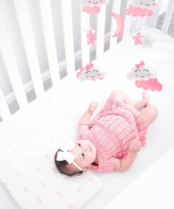 Alternative view of Piccolin Baby Crib Mobile, Hanging Toys, Nursery Decor for Girls White and Pink Room Decorations, Clouds, Moons and Stars Safe, Non-Toxic, Crib Mobile for Newborn, Baby Shower Present